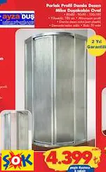 AYZA DUŞ PARLAK PROFİL DAMLA DESEN MİKA DUŞAKABİN OVAL